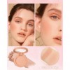 Blush Poudre, Nude Abricot Finition Mate Naturelle, Longue Durée Waterproof Fard a Joue, Pigmenté Intense Veloutée Blush Crèm