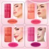 Lot de 4 bâtons de blush en gelée, poudre de rouge, couleur longue tenue peut être utilisé en superposition convient aux joue