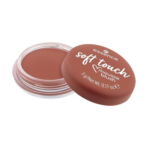 essence soft touch mousse blush, résultat instantané, naturel, mat 5g 