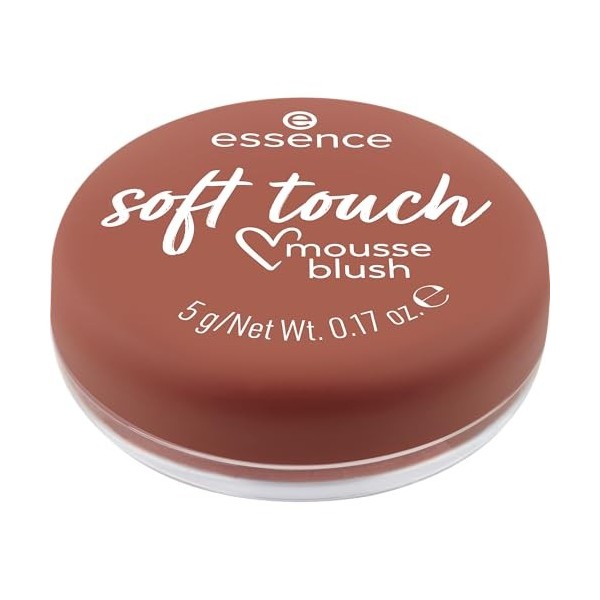 essence soft touch mousse blush, résultat instantané, naturel, mat 5g 