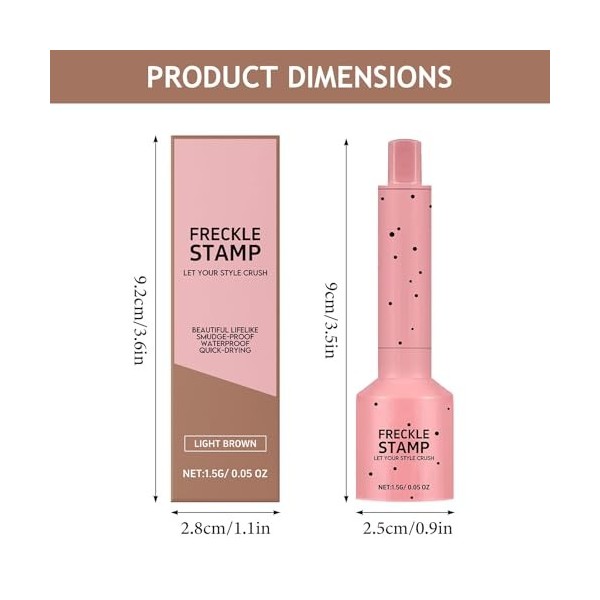 Étampe 5 Points & Stylo Fluide Micro-Poudre pour Taches de Rousseur, Tenue 24H Résistant à lEau Imperméable Anti-Dérapage, S