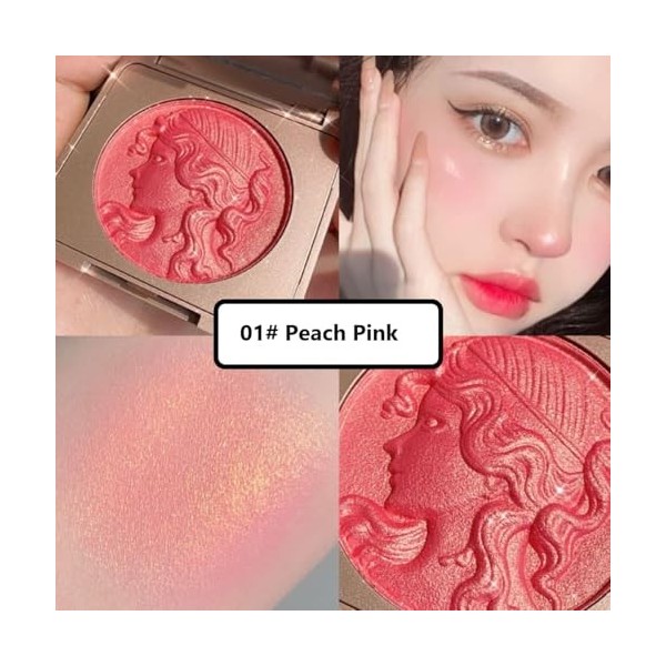 KARLOR Poudre de fard à joues scintillante, rose blush, palette de paillettes, fard à joues en relief, fard à joues, scintill