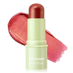 Boobeen Maquillage Crème Blush Stick, Blush Nacré Léger et Imperméable à Leau, Facile à Estomper