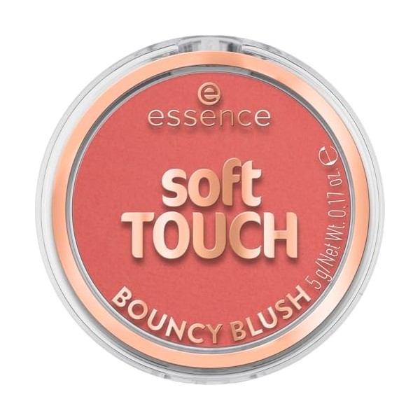 essence soft TOUCH BOUNCY BLUSH 30 exotic daisy, blush cream-to-powder, teinte corail éclatante, fini mat, texture douce et s