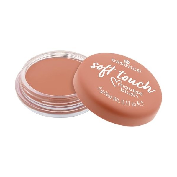 essence soft touch mousse blush, résultat instantané, naturel, mat 5g 