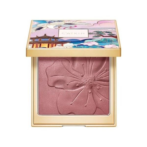 CATKIN Blush Poudre, Fard a Joue Poudre, 2 in 1 Blush & Highlighter Poudre, Couleur Intense, Résultat Modulable, Texture Fond