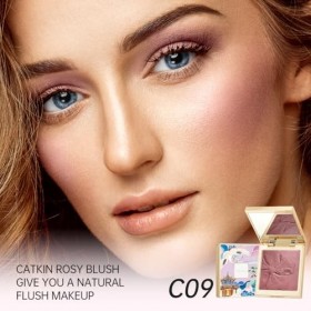 CATKIN Blush Poudre, Fard a Joue Poudre, 2 in 1 Blush & Highlighter Poudre, Couleur Intense, Résultat Modulable, Texture Fond