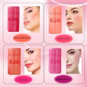 Lot de 4 bâtons de blush en gelée, poudre de rouge, couleur longue tenue peut être utilisé en superposition convient aux joue