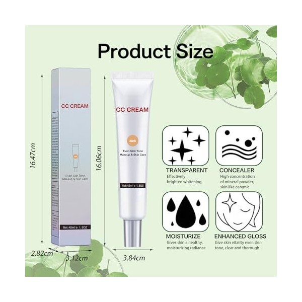 Crème CC Avec Centellas Asiatica, Crème CC Multi-usages, Correctrice De Couleur, Anti-cernes Hydratant Longue Tenue pour Le V