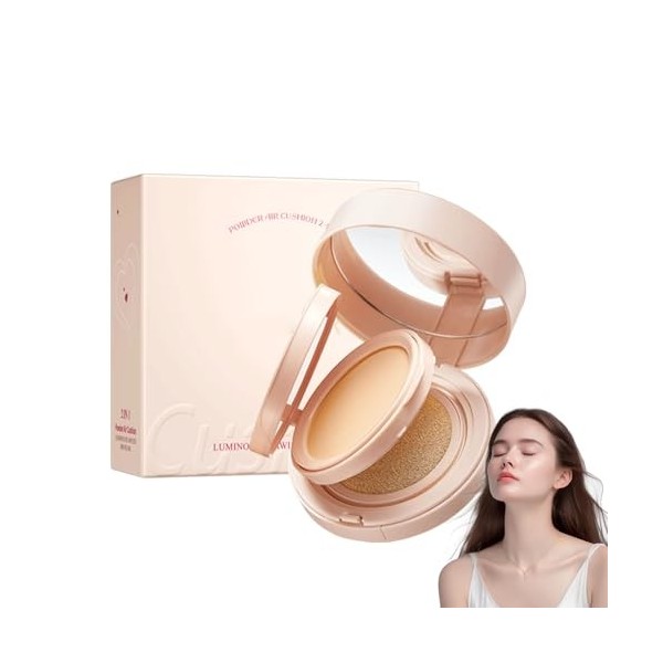 Air Cushion CC Crème et poudre pressée 2 en 1, correcteur BB crème, fond de teint liquide, minimise les pores et les lignes f