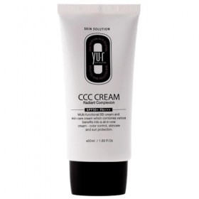 Yu.r CCC Crème SPF50+ PA+++ Crème 3 en 1 CC avec protection UV, hydratation et coloration naturelle pour tous les types de pe