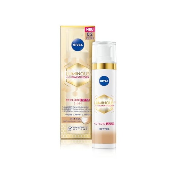 NIVEA CC Creme Luminous 630 Getöntes Fluid MIttel LSF 30, 40 ml Crème