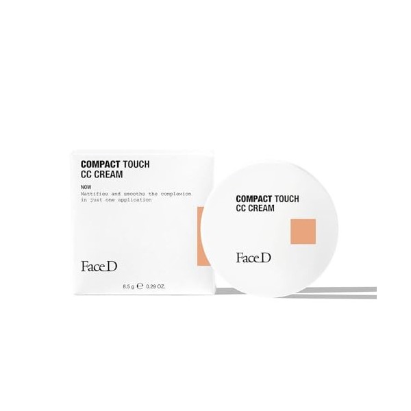 Face D - Correcteur de teint CC Crème Compacte à lacide hyaluronique et à la vitamine E, 8,5 g Medium 