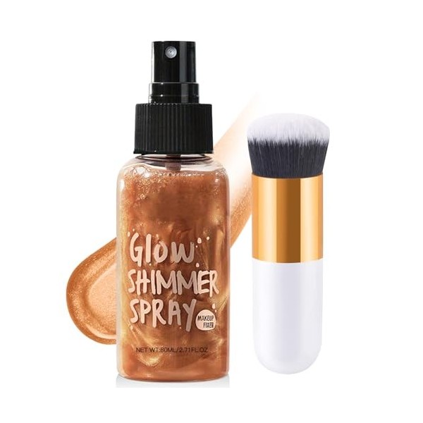 Huile Pailletée pour le Corps, Body Shimmer Oil, Illuminateur De Teint, Surligneur Liquide Imperméable Non Grasse, Highlighte