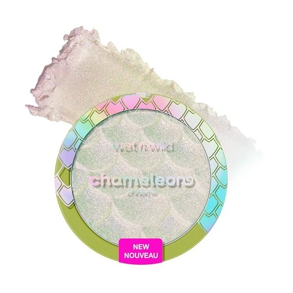 Wet n Wild Chameleon Chrome Powder Highlighter, Pigments Irisés Réfléchissant pour un Changement de Couleur Dynamique, Textur