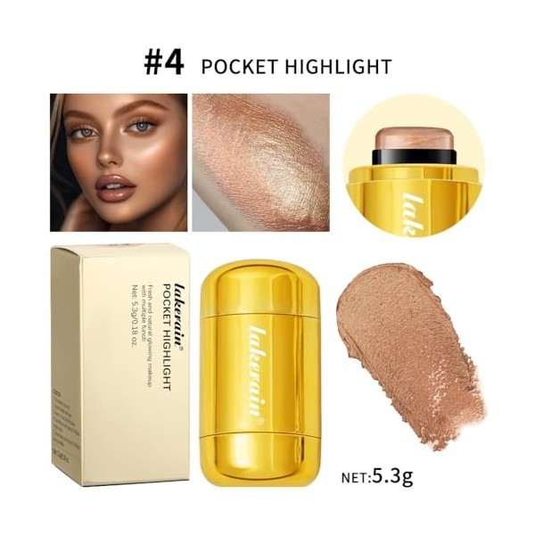 Face Glow Highlighter Stick - Matte Cream Highlighter Stick 04, couleur 04