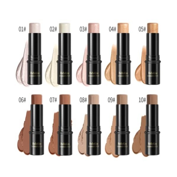 Silhouette Beauty Stick Bronzer Éclairage Faciale Longue Durée Imperméable 3D Contour Shaping Highlighter 10 