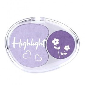 Palette 2 en 1 pour contour et illuminateur - Maquillage cuit au four avec formule imperméable - Teint brillant avec brillanc