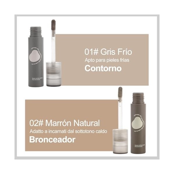 Erinde Correcteur Fluide Natural Brown, Fini Mat Naturel, Améliorer leffet de contour, Texture légère et facile à appliquer,