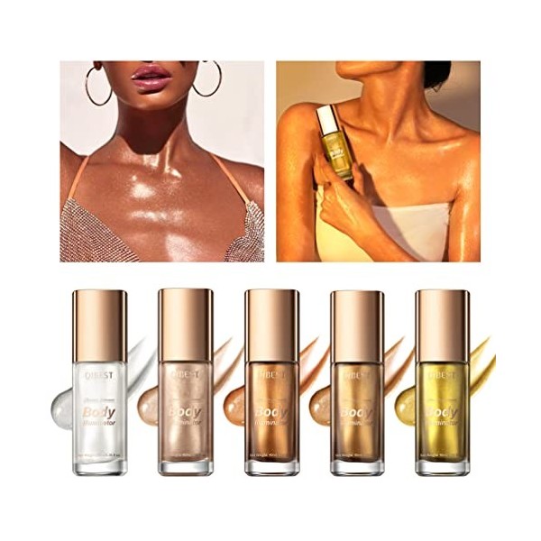 GL-Turelifes Illuminateur liquide pour le corps - Maquillage Shimmer Contour - Maquillage liquide pour le visage et le corps 