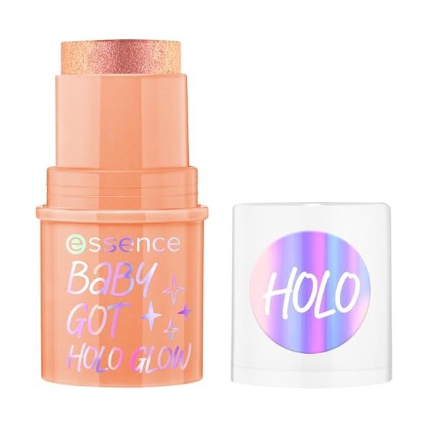 Essence Cosmetics Baby Got Holo Glow Highlighter Stick Illuminateur, Résultat Instantané, Luminescent, Chatoyant, Holographiq