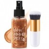 Huile Pailletée pour le Corps, Body Shimmer Oil, Illuminateur De Teint, Surligneur Liquide Imperméable Non Grasse, Highlighte