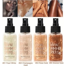 Huile Pailletée pour le Corps, Body Shimmer Oil, Illuminateur De Teint, Surligneur Liquide Imperméable Non Grasse, Highlighte