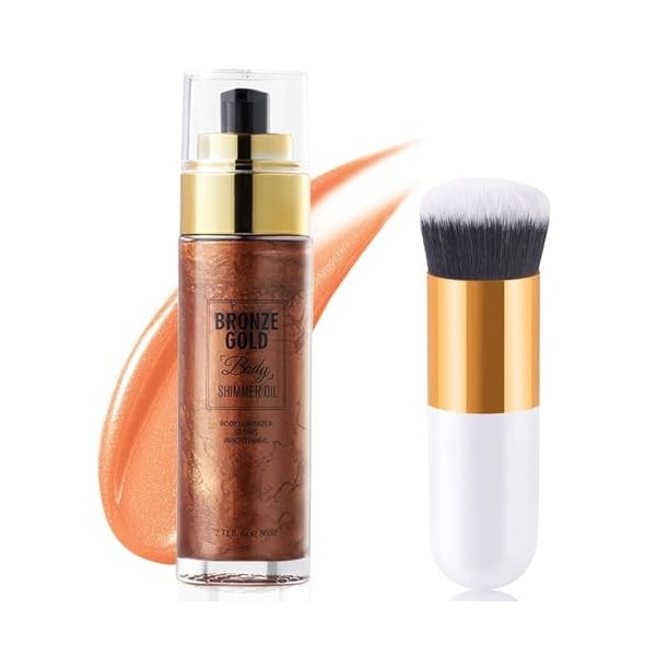 Body Oil Shimmer, Huile Pailletée pour Le Corps, Illuminateur De Teint Highlighter Maquillage, Shimmer Lotion pour Le Corps, 