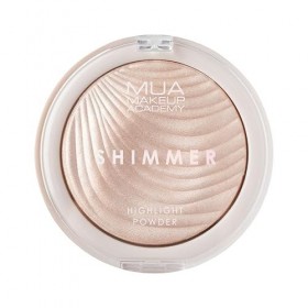 MUA Makeup Academy Poudre surlignante Shimmer, soie dhuître – Finition brillante hautement pigmentée, 8 g