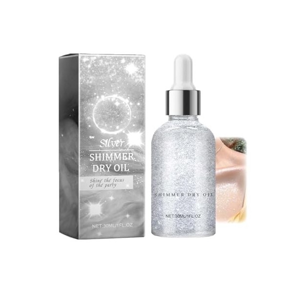 Clawrex Illuminateur pour le corps, highlighter liquide, huile pailletée, scintillant, maquillage pour le visage, le corps a