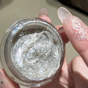 KARLOR Surligneur liquide pour les yeux en argent – Fard à paupières crémeux à paillettes scintillantes gel avec finition écl