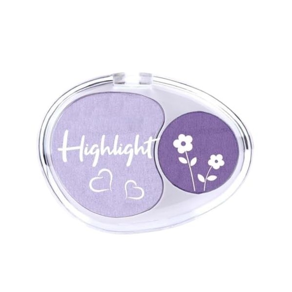 Palette 2 en 1 pour contour et illuminateur - Maquillage cuit au four avec formule imperméable - Teint brillant avec brillanc