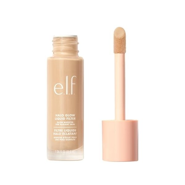 e.l.f. Halo Glow Liquid Filter, booster de teint pour un effet flouté éclatant, à lacide hyaluronique, vegan et sans expérim