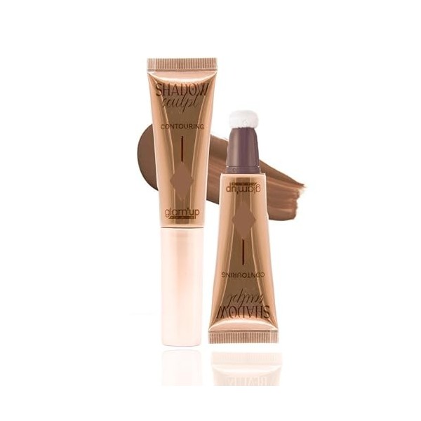 GlamUp Paris - Shadow Sculpt Contouring Liquide - Maquillage pour Contour du Visage - Look Sculpté - Coussin Applicateur Épo