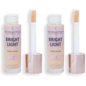 Revolution Bright Light Face Glow, Lueur Éclatante pour le Visage, Teint Lumineux, Lueur Légère Lot de 2 