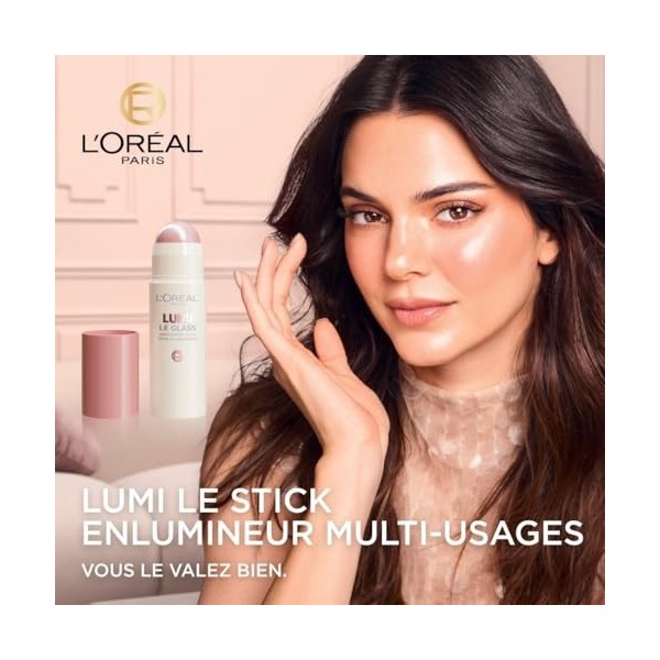 LOréal Paris - Highlighter Stick - Enlumineur Multi-Usages - Tous Types de Peau - Formule Légère et Agréable - Lumi Glass - 