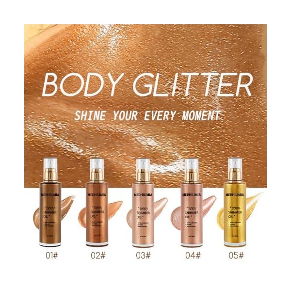 MEPHILIMIA Illuminateur liquide pour le corps - 100 ml - Huile chatoyante liquide - Illuminateur pour le corps - Huile chatoy