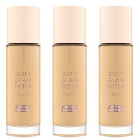 Catrice Soft Glam - Lot de 3 filtres liquides - Base n° 020 - Nude - Nourrissant, naturel, brillant, radieux, végétalien, san