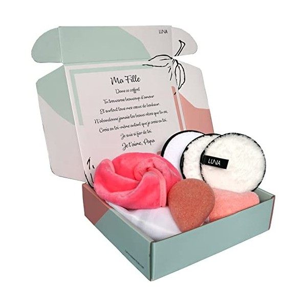 Coffret Cadeau Femme Soin Beauté Spa avec Message Personnalisé pour Offrir,  Set de Démaquillage 7 produits Original et Utile