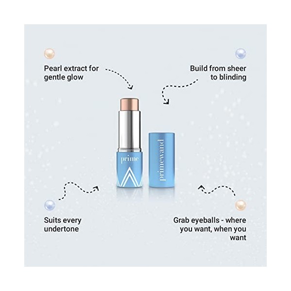 PRIME PROMETICS PrimeWand Pearl – Bâton surligneur de maquillage Pro-Age superbe et naturel pour femmes matures – Infusé à l
