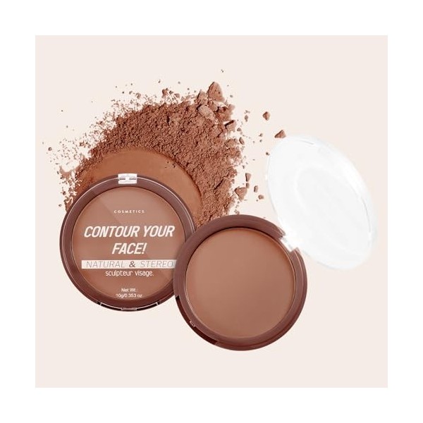 Boobeen 2 Paquets de Poudre Pressée de Finition mate, Imperméable et Contrôlant lhuile, Poudre Bronzante de Contour du Visag