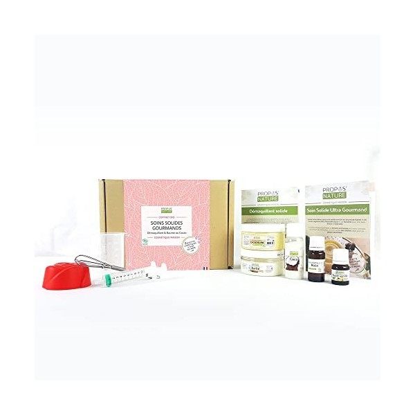 Kit cosmétique Maison - 2 recettes faciles :démaquillant et baume solide - Cosmétique Maison - Coffret Cadeau - Kit complet d