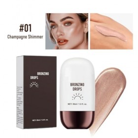 KARLOR Illuminateur liquide 50 ml - Bronzer Liquid Glow - Maquillage liquide - Brillance - Illuminateur pour le visage et le 