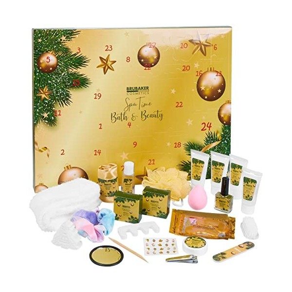 BRUBAKER Cosmetics - Calendrier de lAvent/Noël 2023 - Contient 24 Produits de Bain & Beauté - Coffret XXL de Bien-être - Idé