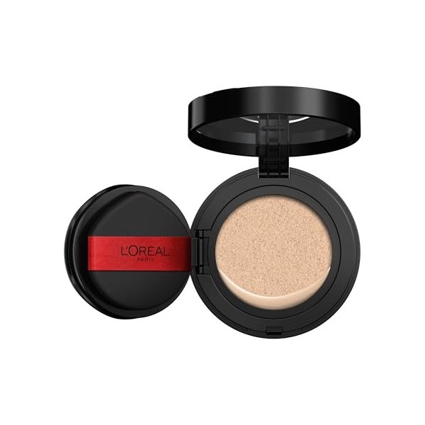 LOréal Paris - Fond de Teint Cushion 24H Air Wear - Haute Couvrance Indétectable - Sans Transfert - Tous Types de Peau - Tei