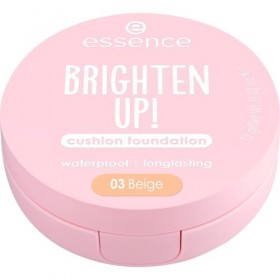 Essence Cosmetics Brighten Up! Cushion Foundation Fond de Teint, Longue Durée, Éclaircissant, Naturel 12g 