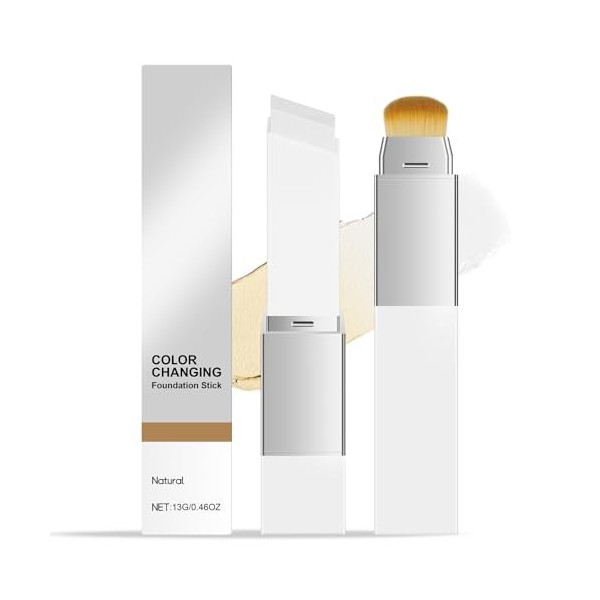 ALIIP Fond de teint en bâton Change de couleur - Fond de teint coréen en crème avec pinceau, Fondation pour le maquillage à c