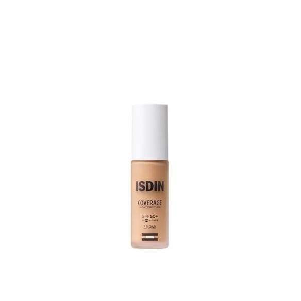 ISDIN Coverage 3.0 Sand SPF 50+ 30 g | Fond de Teint à Très Haute Protection Solaire | Non Comédogène | Convient à Tous les