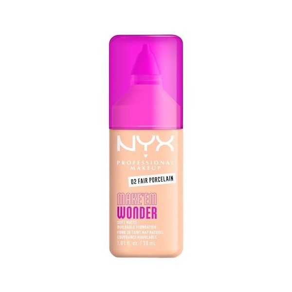NYX Professional Makeup - Make Em Wonder - Fond de Teint - Tenue 24h - Pas deffet plâtre - Acide Hyaluronique et extrait de