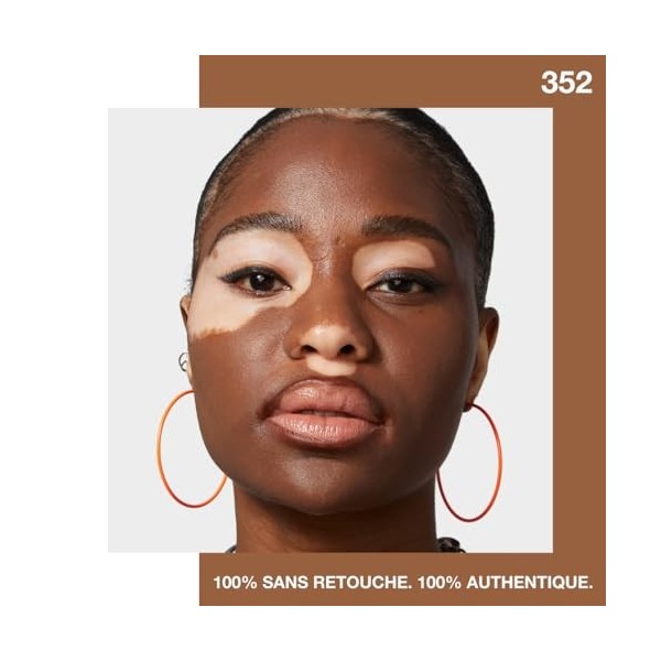 Maybelline New York - Fond de Teint Fluide Fit Me! Matte & Poreless - Peaux normales à grasses - Teinte : 352 Cacao - 30 ml